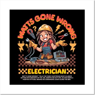 Funny Electrician Posters and Art